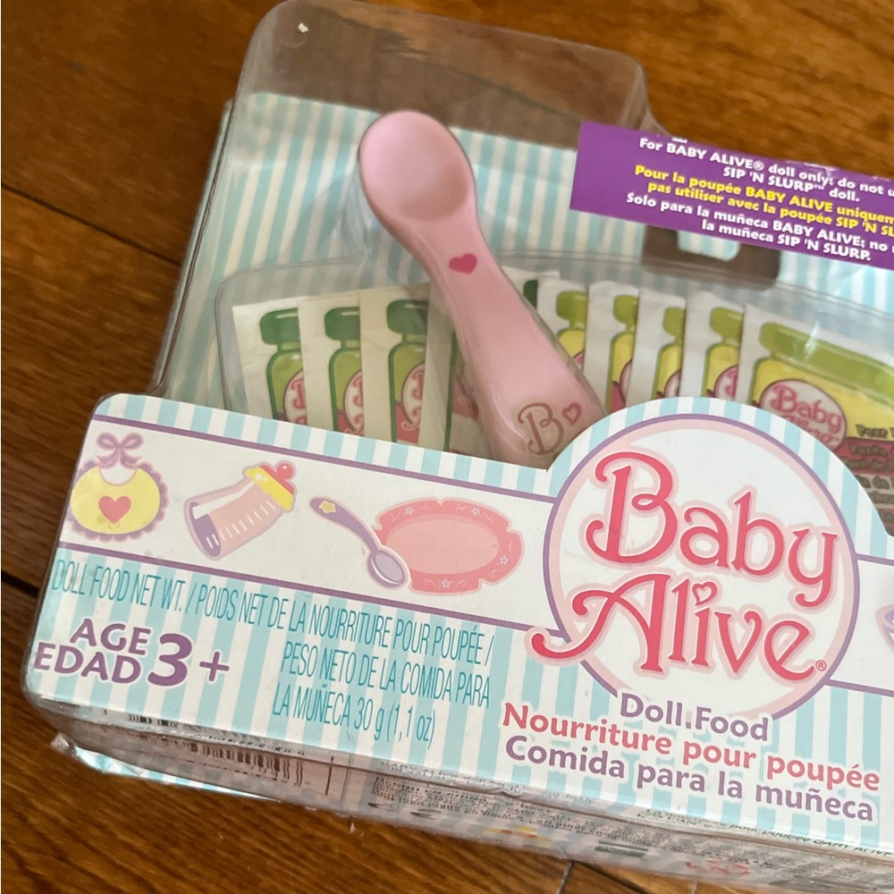 Hasbro Baby Alive Doll Food 10 Packets Magnetic Spoon 2006